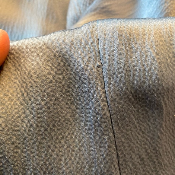 Eileen Fisher Blue 100% Silk Georgette Band Collar Shirt Blouse Size M Medium - Picture 4 of 4